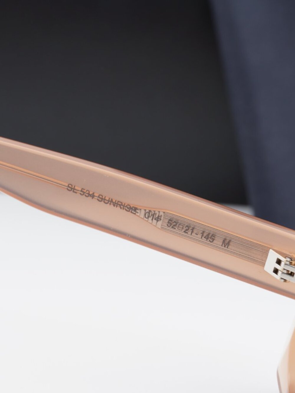 Saint Laurent SL534 SUNRISE 014 Rectangle Sunglasses - Shiny Orange/Brown - Picture 8 of 11